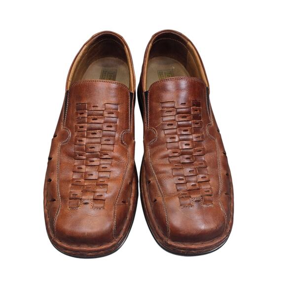 JOSEF SEIBEL Mens Fisherman Loafer Size 10US 43 EU Brown‎ Leather Slip On Shoes - Picture 4 of 14